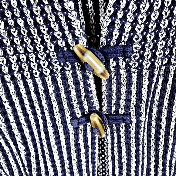 GAP | collar toggle close navy heavy knit long cardigan - Picture 4 of 11